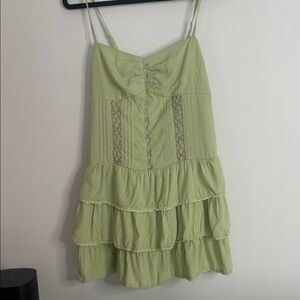 American Eagle Outfitters Light Green Tiered Dress